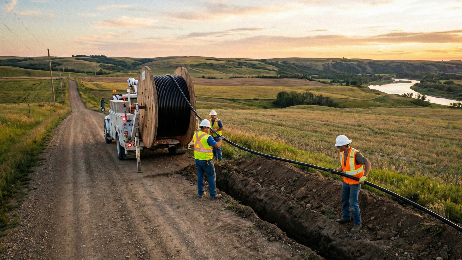 Tendido de cable de fibra óptica